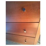 MCM Wood Dresser - 4-Drawer Chest with Double Knob Pulls, Brown Finish