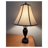 Antique-Style Table Lamp with Cream Shade and Ornate Bronze Base