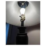 Antique-Style Table Lamp with Cream Shade and Ornate Bronze Base