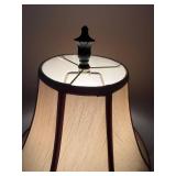 Antique-Style Table Lamp with Cream Shade and Ornate Bronze Base