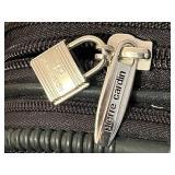 Pierre Cardin Black Carry-On Luggage with Padlock & Keys - Multi-Compartment Travel Case