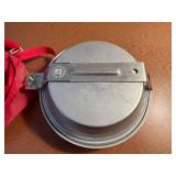 Scouting Military Mess Kit with Red Carry Pouch - Aluminum Camp Cook Set