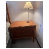 2-Drawer Wood Nightstand (Shade 14x16) w Lamp