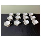 Wentworth China DresRosa Teacups - Floral Pink & Orange Roses - Set of 12 - Made in Japan