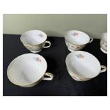 Wentworth China DresRosa Teacups - Floral Pink & Orange Roses - Set of 12 - Made in Japan