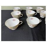 Wentworth China DresRosa Teacups - Floral Pink & Orange Roses - Set of 12 - Made in Japan