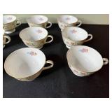 Wentworth China DresRosa Teacups - Floral Pink & Orange Roses - Set of 12 - Made in Japan