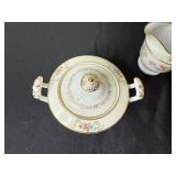 Went Worth China DresRosa - 3pc Porcelain Serving Set: Lidded Sugar Bowl, Creamer & Compote Dish