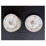Wentworth DresRosa Floral Bouquet China Plates - with Gold Trim