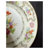 Wentworth DresRosa Floral Bouquet China Plates - with Gold Trim