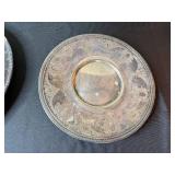 VTG Glass Plate & Center Tray Set - Clear Ribbed Plates & Silver Mirror Plate