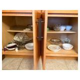 Crystal Glassware & Dinnerware Collection - Etched Bowls, Pressed Pattern Plates, Holly Decor