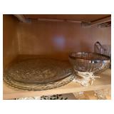 Crystal Glassware & Dinnerware Collection - Etched Bowls, Pressed Pattern Plates, Holly Decor