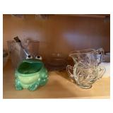 Crystal Glassware & Dinnerware Collection - Etched Bowls, Pressed Pattern Plates, Holly Decor