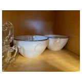 Crystal Glassware & Dinnerware Collection - Etched Bowls, Pressed Pattern Plates, Holly Decor