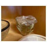 Crystal Glassware & Dinnerware Collection - Etched Bowls, Pressed Pattern Plates, Holly Decor