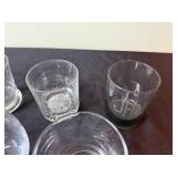 Glassware Set - Assorted Drinking Glasses, Goblets & Pink-Handled Mug (Clear Glass)