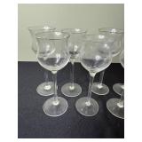 Clear Glass Stemware Set - Wine Goblets & Crackle Glass Tumblers