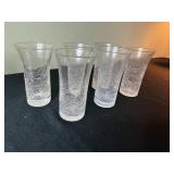 Clear Glass Stemware Set - Wine Goblets & Crackle Glass Tumblers