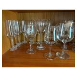 Clear Glass Stemware - Assorted Wine Glasses & Champagne Flutes
