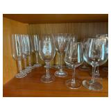 Clear Glass Stemware - Assorted Wine Glasses & Champagne Flutes