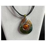 Beautiful Baltic Amber, Dragon Scale & Multi Color Pendant Necklaces!