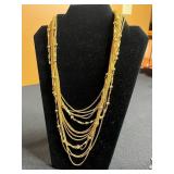 Silver Toned Black Disk Pendant w Assorted Necklace & Pendant Jewelry Lot - Silver & Gold-Tone Beads