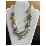 Silver Toned Black Disk Pendant w Assorted Necklace & Pendant Jewelry Lot - Silver & Gold-Tone Beads