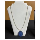 Assorted Jewelry: Lapis Lazuli Pendant Necklace, Beaded Necklaces, Pins & Charms