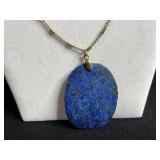 Assorted Jewelry: Lapis Lazuli Pendant Necklace, Beaded Necklaces, Pins & Charms