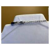 Boho Tiered Beaded Bib Necklace, Circular Yellow & Blue Crystal Pendant Necklace, Long Bead Necklace & Pink Flower