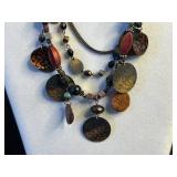 Sergio Los-California Cuff Bracelet, Assorted Costume Jewelry Lot: Blue Turquoise Beads, Yellow Beads, Bracelets & Pendants