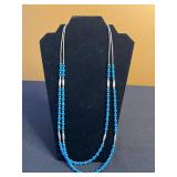 Sergio Los-California Cuff Bracelet, Assorted Costume Jewelry Lot: Blue Turquoise Beads, Yellow Beads, Bracelets & Pendants