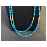 Sergio Los-California Cuff Bracelet, Assorted Costume Jewelry Lot: Blue Turquoise Beads, Yellow Beads, Bracelets & Pendants