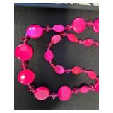 Hanging Jewelry Organizer with Clear Pockets - Includes 3 Beaded Necklaces