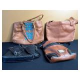 Stone Mountain Leather Handbags (Lot of 4) - Brown/Tan & Black