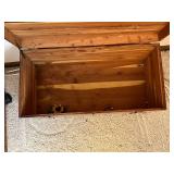 Vintage Wooden Trunk with Brass Straps - Rustic Storage Chest