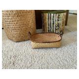 Woven Baskets - 3-Piece Set: Large Round, Tall Mosaic Cylinder, Small Oval Basket