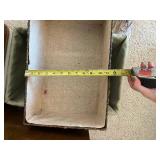 Wicker Storage Baskets With Green Liners And White Lidded Hampers (Lot Of 5)