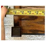 Oak Wood Rolling Cart - 2-Tier on Casters, Black Trim