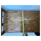 Oak Wood Rolling Cart - 2-Tier on Casters, Black Trim