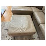 Leather Sectional Sofa with Chaise & Ottoman - Taupe, L-Shaped - couch only