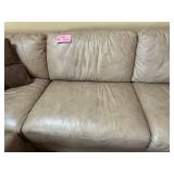 Leather Sectional Sofa with Chaise & Ottoman - Taupe, L-Shaped - couch only