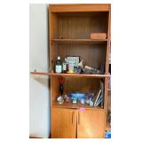 Vintage Wood Secretary Desk Cabinet with Drop-Down Desk (loose) - 76 in H x 31 1/2 in W x 16 in D - contents not inc