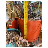 Assorted Pots with Iron Plant Stand