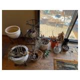 Assorted Ceramic Plant Pots & Decor