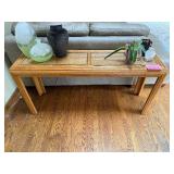 Console Table - Oak with Two-Panel Cane Top - table only