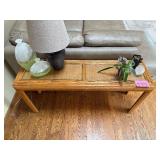 Console Table - Oak with Two-Panel Cane Top - table only