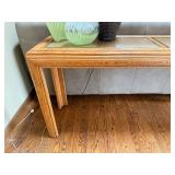 Console Table - Oak with Two-Panel Cane Top - table only