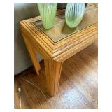 Console Table - Oak with Two-Panel Cane Top - table only